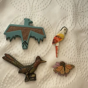 Vögel & Schmetterlinge Kühlschrankmagnet Set/4 Thunderbird Roadrunner Butterfly + - Bild 1 von 5