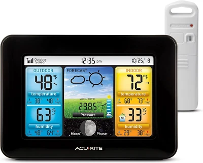 CHANEY INSTRUMENTS Acurite Wireless Home Weather Station with Color Display, Indoor Outdoor Thermom