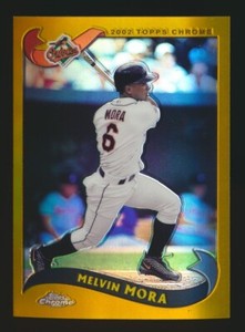 2002 Topps Chrome Gold Refractor Melvin Mora #98 Baltimore Orioles