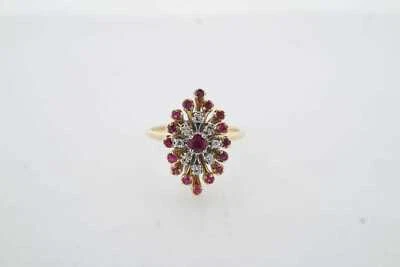 Anillo de diamantes de oro amarillo de 14 k talla 8,5 joyería vintage 0,36 TCW venta inmobiliaria Foto 1 de 4