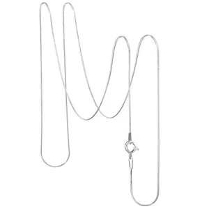 Fibbia Anello Molla Argento Sterling 925 Catena Serpente Rotondo 0,8 mm Solido Argento Sterling 925 - Foto 1 di 6