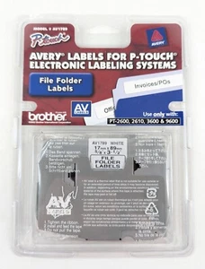 Vintage Genuine Avery AV1789 Brother P-touch 5/8" x 3-1/2" Address AV Labels New - Picture 1 of 2