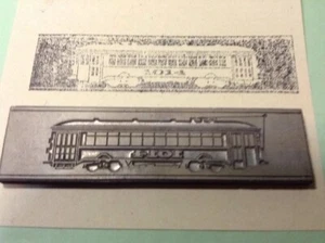 Vintage Metall Druckplatte - Trolley Car #1014 Western Railway Key System? - Bild 1 von 10