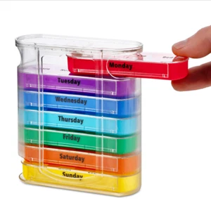 Daily Pill Box Weekly Organizer Case Medicine Storage Travel Vitamin Holder Days - Picture 1 of 5