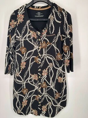 Camisón Soma Intimates pequeño negro con estampado integral ropa de dormir vestido Foto 1 de 4