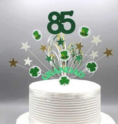Trébol Irlandés Cualquier Edad Decoración de Pasteles Estrellas Corazones Cumpleaños 004 Foto 1 de 4