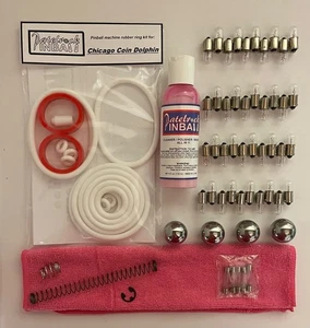 Kit de puesta a punto de mantenimiento de máquina de pinball Chicago Coin Dolphin 1974 - Imagen 1 de 3