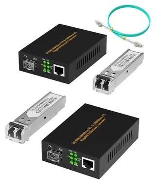 A Pair of Fiber to Ethernet Converter 1.25G/s Gigabit Ethernet Multi-Mode Media - image 1 of 4