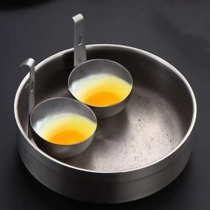 10Pcs Steaming Gadgets Poached Egg Maker Stainless Steel Egg Poaching Pan Home - Picture 1 of 12