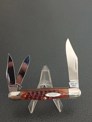 CUCHILLO WHITTLER CASE XX EE. UU. 6383 HUESO ROJO ESPALDA DIVIDIDA 1965-69 SIN USAR  Foto 1 de 4