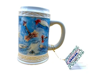 Fliegenfischen Köder Stein Becher Krug Der ultimative Angler Fischer Keramik Geschenk - Bild 1 von 13