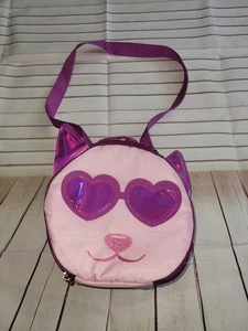 Borsa pranzo gatto gattino con manici corti e lunghi, adatta e fresca, isolata, rosa viola - Foto 1 di 7