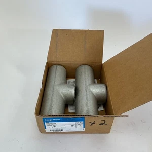 2 Stck. Crouse-Hinds T57 1-1/2" Leerrohr Leerrohr Auslassgehäuse T Neu TEE - Bild 1 von 4