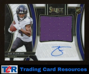 2023 Select #JRS-ZFL Zay Flowers Jumbo Signature Swatches White Prizm #/75 - Picture 1 of 2