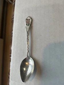 Vintage Sterling Silber Demitasse Souvenir Löffel Emaille Wappen am Griff - Bild 1 von 3