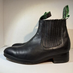 La Barca schwarz Leder Charro Chelsea Western Stiefeletten Herren Größe Mex 25 US 6 - Bild 1 von 16