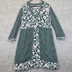 Boden MOLLIE Tunic Dress UK14R dark Green Pink Multi Spot Floral ladies RRP £90 - Picture 1 of 8