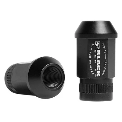 For Hyundai Santa Fe 01-12 Lug Nuts Black Series Black Cone Seat Acorn Bulge - Image 1 of 4