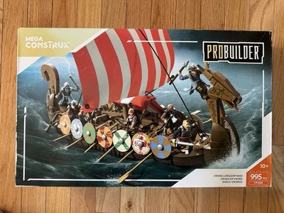 Mega Construx Probuilder FPH88 VIKING LONGSHIP RAID RARE TOY Warfare History SiB - Image 1 of 4