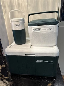 Vintage Coleman KwikServ 40 Kühlbox Angeln Camping 40 Quart Kapazität grün - Konvolut - Bild 1 von 13