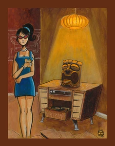 Exotica Hi Fi Tiki Bar Lowbrow Man Cave Pop Art Print Retro Mid Century Modern - Picture 1 of 1