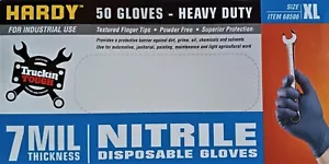 HARDY 50 Guanti Monouso in Nitrile Resistente, 7MIL, Taglia XL, Medico o Strumenti - Foto 1 di 5