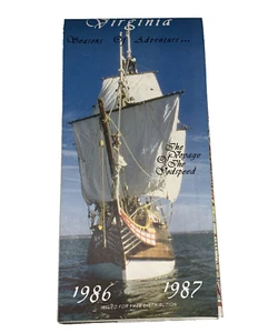 Virginia Official Highway Department Road Map 1987 Voyage of The Godspeed - Picture 1 of 24
