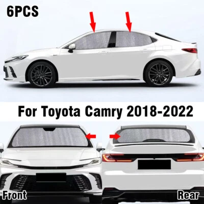 6X Front Side Rear Window Windshield Privacy Sunshade For Toyota Camry 2018-2022 - Imagem 1 de 4