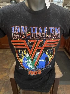 T-shirt Van Halen 1984 World Tour uomo marrone taglia S - nuova con etichetta 2 lati - Foto 1 di 5