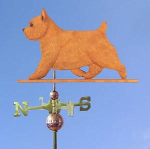 Norwich Terrier Hand Carved Hand Painted Basswood Dog Weathervane Red - Picture 1 of 1