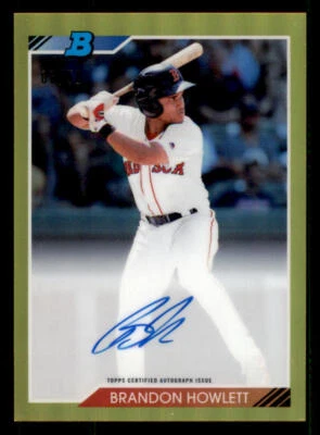 2020 Bowman Heritage Chrome AUTO Gold Refractors #92PABH Brandon Howlett /50 - Image 1 of 2