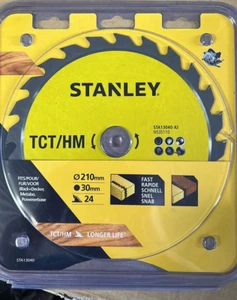 Stanley STA 13040-XJ 210mm Diameter 30mm Bore 24 Teeth Fast Rip Blade - Picture 1 of 6