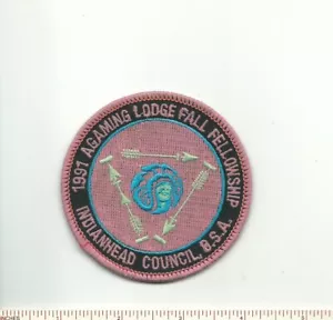 DQ SCOUT BSA OA LODGE 257 AGAMING 1991 FALL FELLOWSHIP PATCH INDIANHEAD MERGED ! - Picture 1 of 1