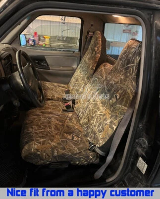 Truck bench seat cover camo wetlands fits 98-03 Mazda B-Series B2300 B2500 B3000 - Image 1 of 4