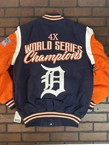 Detroit Tigers 4 Times World Series Varsity Jacke ~ nie getragen ~ S M L XL 2XL - Bild 1 von 10