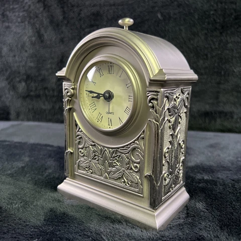 RARE Arched Clock Quartz Roman Dial Floral Art Deco Ornate W/ Chime HARD TO FIND Cover