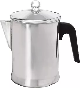 "Vintage Camping Stove Top Percolator Coffee Maker Pot Stainless Steel Heavy Dut - Picture 1 of 7