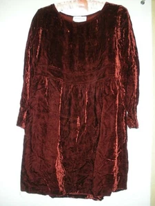 HUGO BUSCATI LABEL, PLUM COLORED,L/S, GIRL'S VELVET DRESS, SZ. S.-**CLEARANCE** - Picture 1 of 11
