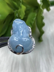 Aquamarine Gemstone Ring Hand Carved Pixiu, Ring Aquamarine(6US) - Picture 1 of 6