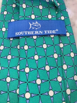 Camiseta de pelotas de golf Southern Tide turquesa corbata de seda preppy Italia Foto 1 de 4