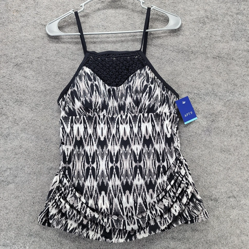 Traje de baño grande negro blanco APT 9 Tankini para mujer Foto 1 de 4