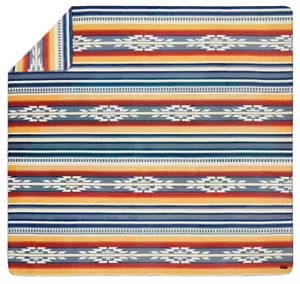 Pendleton Soft Plush Blanket Saltillo Stripe Queen 98" x 92" Colorful Stripes - Picture 1 of 6