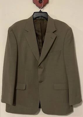 Blazer Stafford Hombre -Talla 42 Corto- Beige 2 Botones Mezcla Lana Forrado! A003 Foto 1 de 4