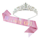 1 ensemble de bandeaux diadèmes d'anniversaire couronne d'anniversaire fille diadème pour fille femmes rose