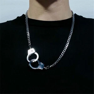 Radfahrer Halskette aus Punk Choker Handschellen Anhänger Kette Dunkle Gotik - Bild 1 von 11