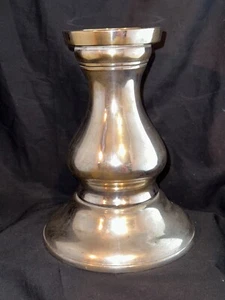 Rare Silver Plated Metal  Pillar Candle Holder Stand 6" Base 8.5" tall - Picture 1 of 5