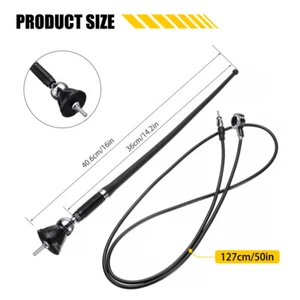 16in" Car Radio Stereo Hidden Antenna Stealth FM AM Truck Boat W/Extension Cable - Picture 1 of 11