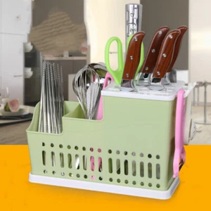 Multifunctional Plastic Utensil Organizer Hollow Flatware Holder Tableware - Picture 1 of 12