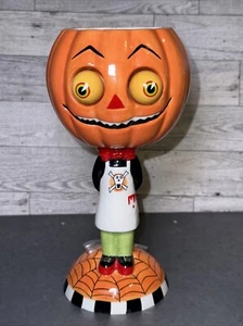 Dept 56 Halloween Pumpkin Head Big Mug Googly Eyes pie mix goblet - Picture 1 of 12