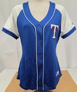 BRAND NEW Women's Majestic MLB Texas Rangers FIELDER Button Up Shirt - M - Picture 1 of 5
